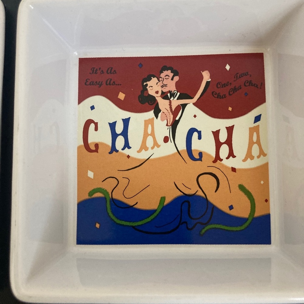 Pottery Barn The Dance Wood Tray Serving Set Latin Dance Party Theme Snacks Dips - Picture 5 of 8